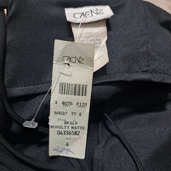 Vintage Cache Beaded Sexy Illusion Hips Novelty Strapless Maxi Dress Sz 4 Black - Picture 6 of 15